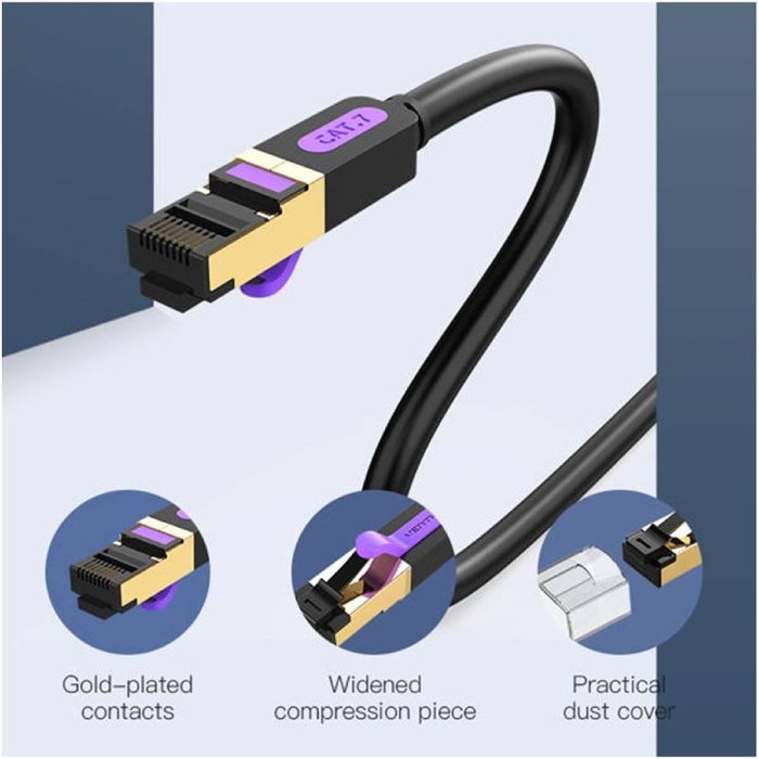 Vention Cable de Red RJ45 Cat.7 ICDBN 15m Negro Vention Cable de Red RJ45 Cat.7 ICDBN 15m Negro